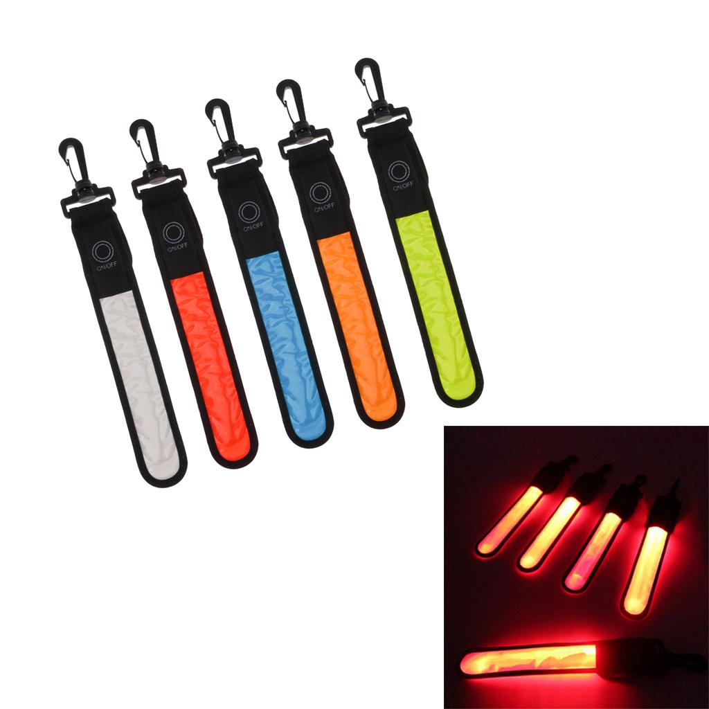 LED Reflective Strip Rechargeable Backpack Tag Safety Light for Night Cycling Hiking Walking School