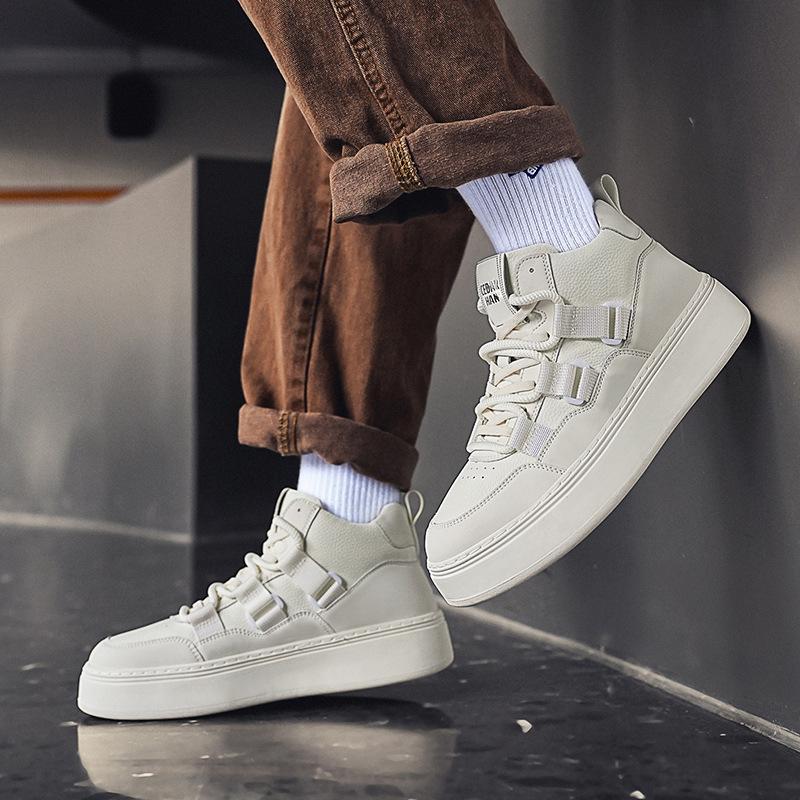 Verarbeitung und Anpassung, Winter neue High-Top, leichtgewichtige, dicksohlige stoßdämpfende Freizeitschuhe, hochwertige trendige vielseitige Sport-Board-Schuhe