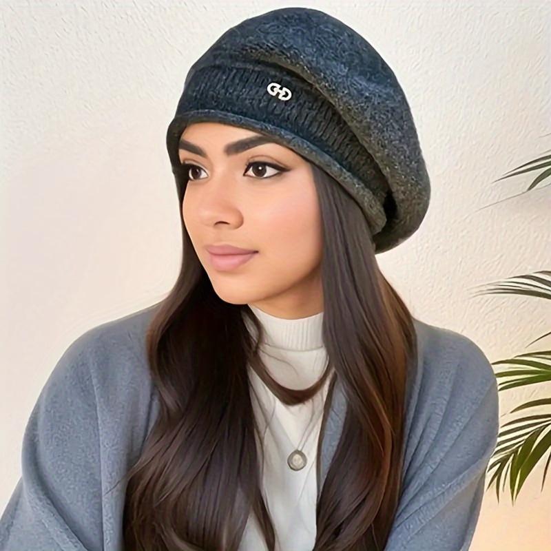Women'S Lightweight Beret Hat - Elastic Stretch Fit, Soft Warm Autumn Winter Style, Black Versatile Fashion Accessory, Cold Weather Headgear,