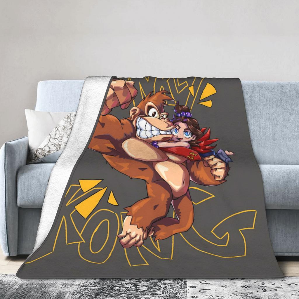 Donkeys Kong Bananzas Blanket Super Warm Fashion Plush Throw Blanket For Girls Boys Bedroom Flannel Bedspread Bed Cover