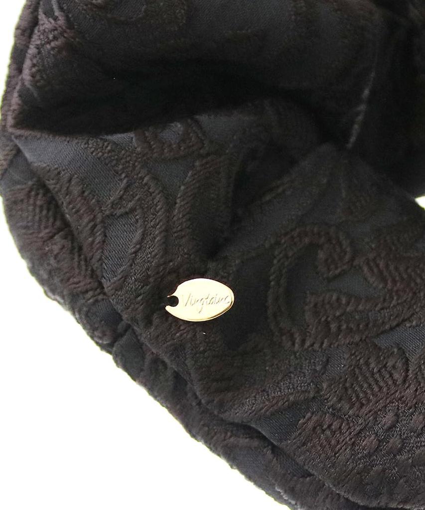 VINGTAINE Embroidered Botanical Scrunchie Hair Tie for Stylish and Cute for Adults Fall/Winter, (HS-196-BR)