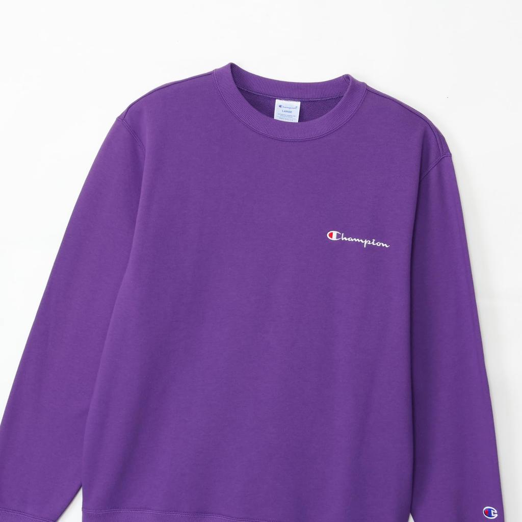Champion Mikina s dlouhým rukávem a kulatým výstřihem s fleecem a hlubokým pánským logem se skriptem, Fialová, C8-W041Z