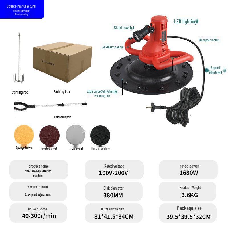 Cross-Border Cement Mortar Polishing and Leveling Machine for Walls and Floors