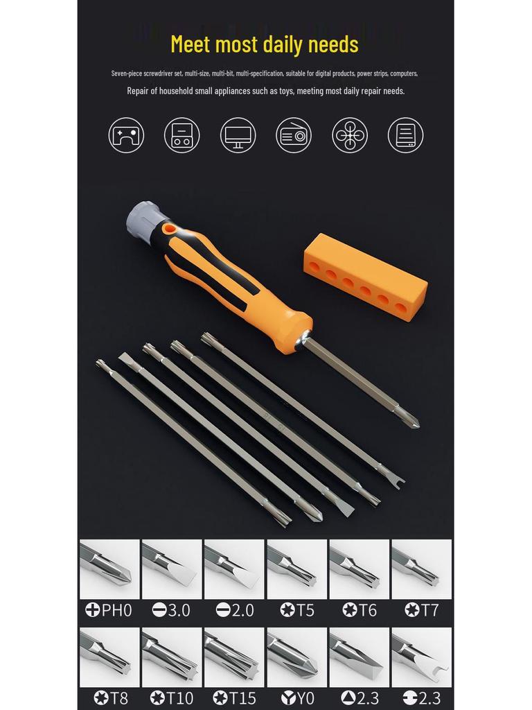 Zestaw wkrętaków: 7-w-1 Narzędzie Precyzyjne Torx i Phillips do Napraw