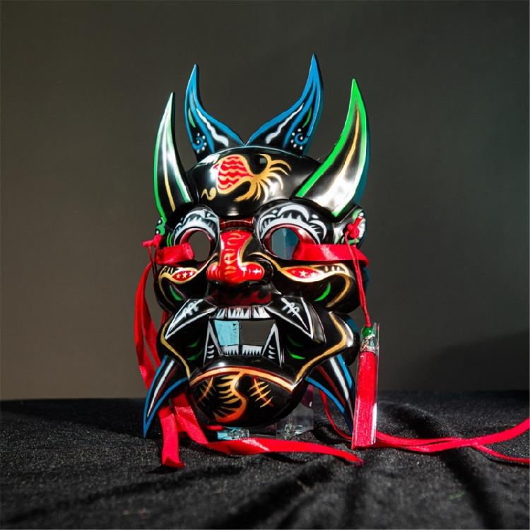 Hand Painted Nuo Operas Mask Masquerade Mask Party Mask Aesthetic Mask for Temple Halloween Christmas Cosplay Unisex
