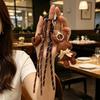 Yogodlns New PU Leather Bunny Keychain Heart Decoration Key Holders Hanging Charm Solid Color Bag Pendant Accessories Gift