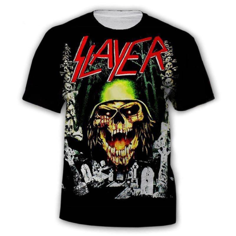 Summer T-Shirts Slayer Rock Band 3D Print Streetwear Men Women Casual Oversized Short Sleeve T Shirt Male Tees Tops Man Clothing M