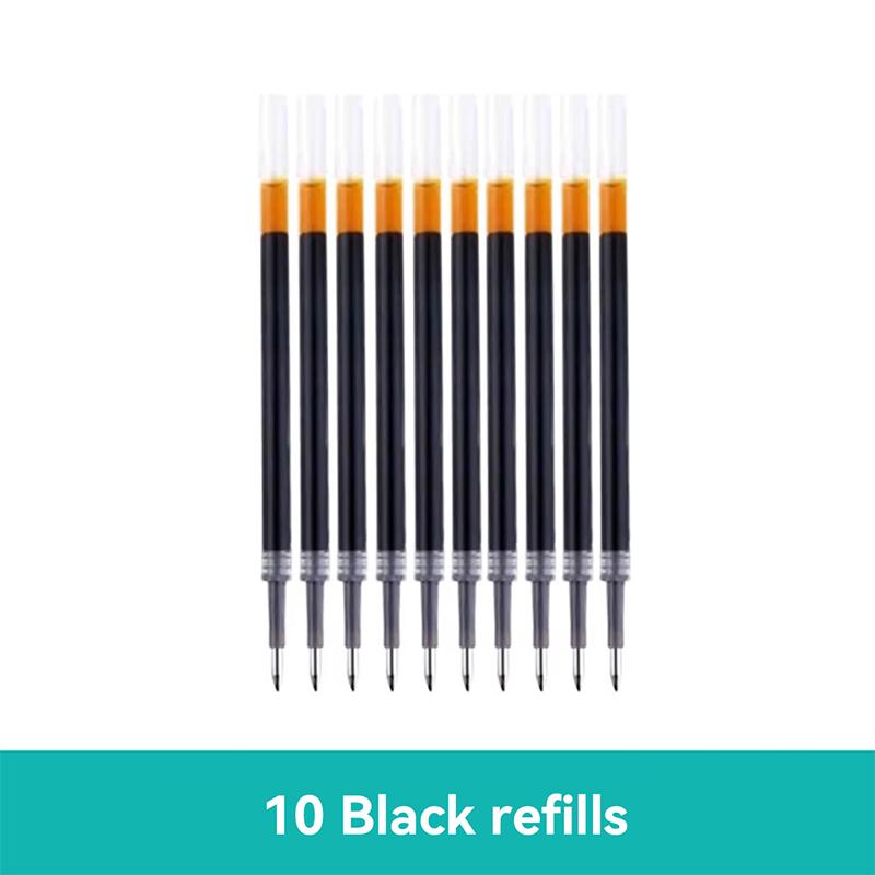 

3-10Pcs Set Gel Pens Large Capacity Question Brush Pen 0.5mm Ballpoint Replaceable Refills Office School Supplies Stationery 10pcs refill чёрный