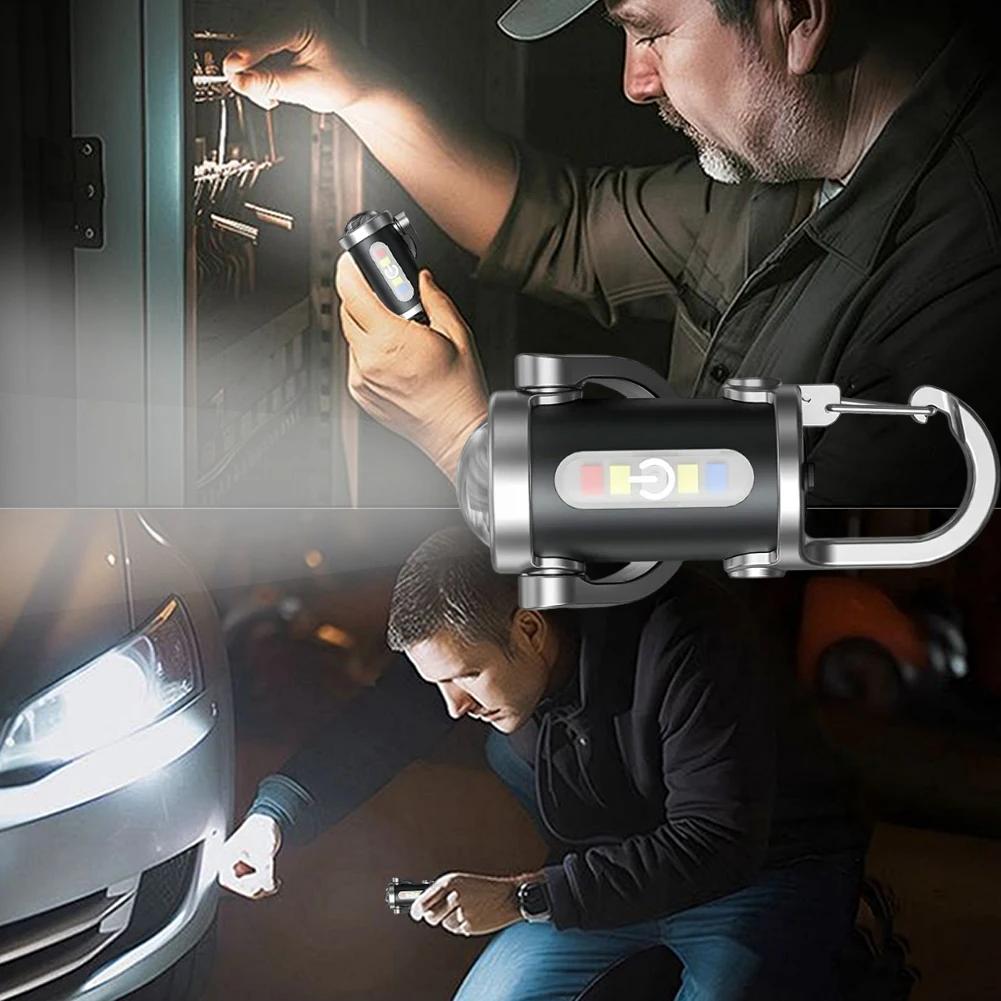 1-5PCS COB LED Keychain Flashlight Multifunctional Pocket Flashlight Ultralight Camping Flashlight for Outdoor Emergency