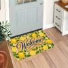 1pc, 2D Flat Printing, Welcome Lemon Theme Entrance Door Mat, Non-Slip And Machine Washable Easy-Clean Polyester Carpet, Suitable for Home And Outdoor