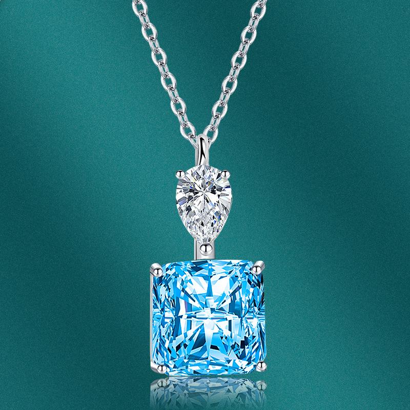 

BELLA BOX основной квадратный кулон ожерелье несколько цветов модные свадебные помолвочные украшения синий