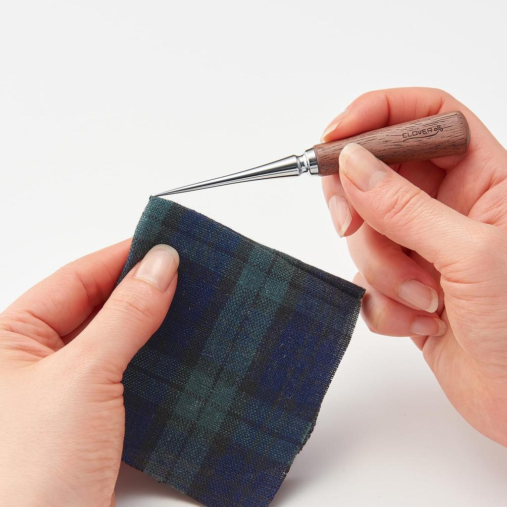 Clover Sewing Tool Includes Metal and Soft Set, Walnut, Awl, Ripper, Spatula, Roulette, CL21-237