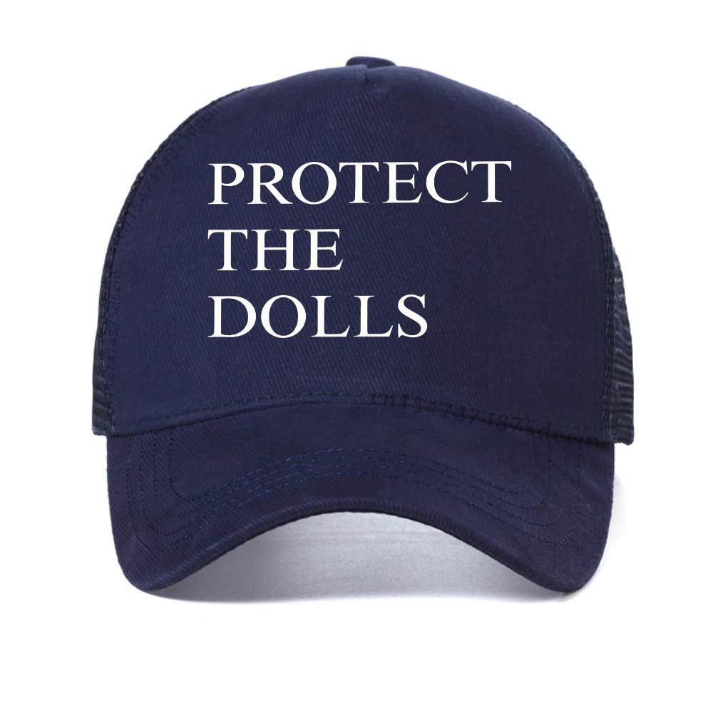 

Protect The Dolls baseball cap Men Women Print Pride Human Rights casual caps outdoor casual mesh trucker hat cool Snapback hats Adjustable темно-синього кольору