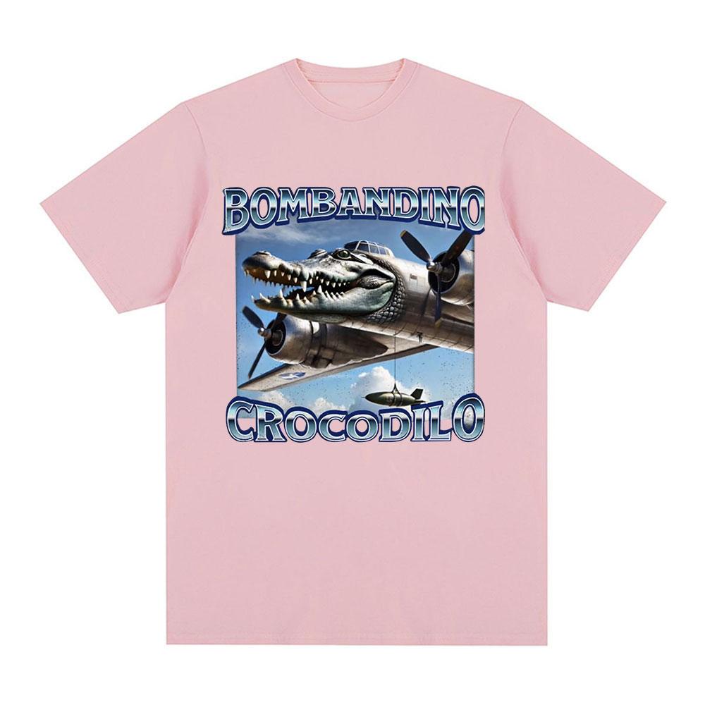 Bombardiro Crocodilo Funny Crocodile Plane Bomber Meme T-shirt Men Women Clothing Casual Cotton Oversized Short Sleeve T Shirts