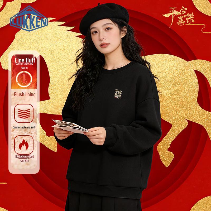 LUKKEN Women s Fleece Lined Round Neck Sweatshirt L