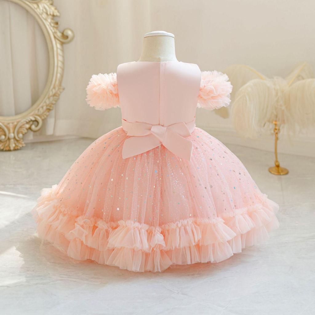 Mädchen Prinzessin Hochzeitskleid 1-5 Jahre Baby Mädchen Mesh Baumwolle Geburtstagsparty Kleider Kinder Mädchen Kleid Kinder Ballkleid Kostüm
