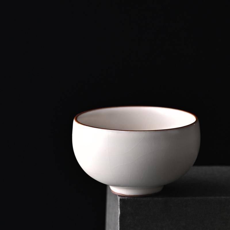 Ru Kiln Ceramic Teacup Handwritten Chinese Style Master Cup Household Tea Tasting Kung Fu Tea Cup Pu'Er Cup Business Souvenir