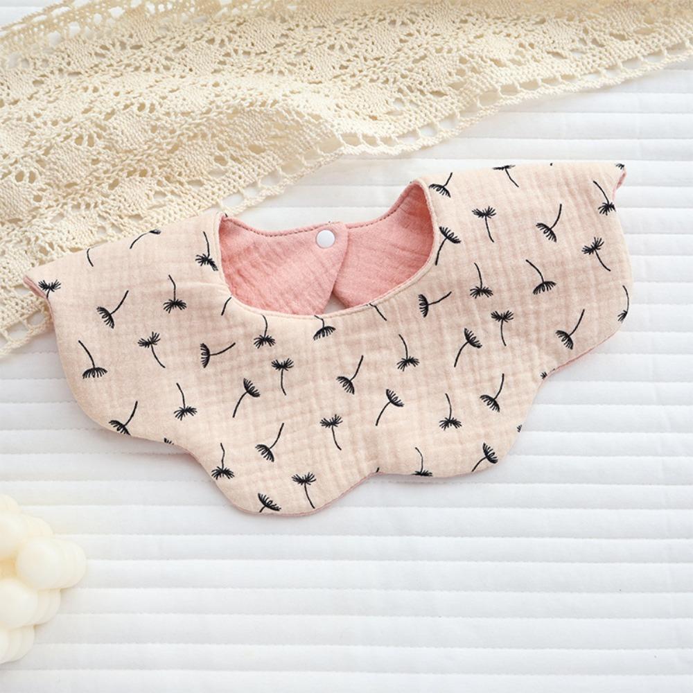Ins Double-sided Cotton Waterproof Bib Crepe 360-degree Rotating Saliva Towel Children's Breathable Gauze Baby Bib