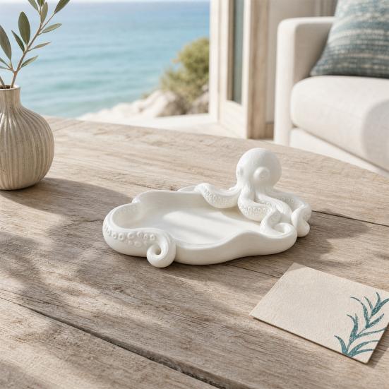 3D Printed Octopus Jewelry Tray, Ocean Animal Earrings Necklace Ring Dish Tray, Decorative Keys Trinkets Holder Organizer Tray
