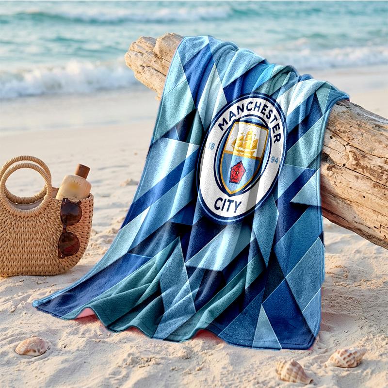 Asciugamano da Spiaggia in Microfibra con Stampa Manchester City Asciugatura Rapida Assorbente Grande Asciugamano per Spiaggia Nuoto Viaggio