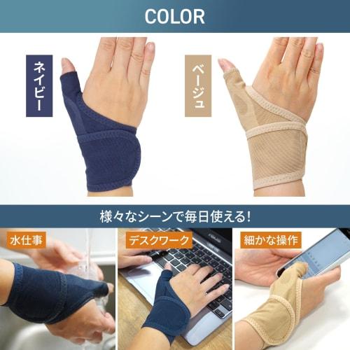 Ikiiki Life Mesh Wrist Support (Thin and Suitable for Wet Work, Supervised by a Physical Therapist), Made In Japan (Navy, Right Hand (M-L))