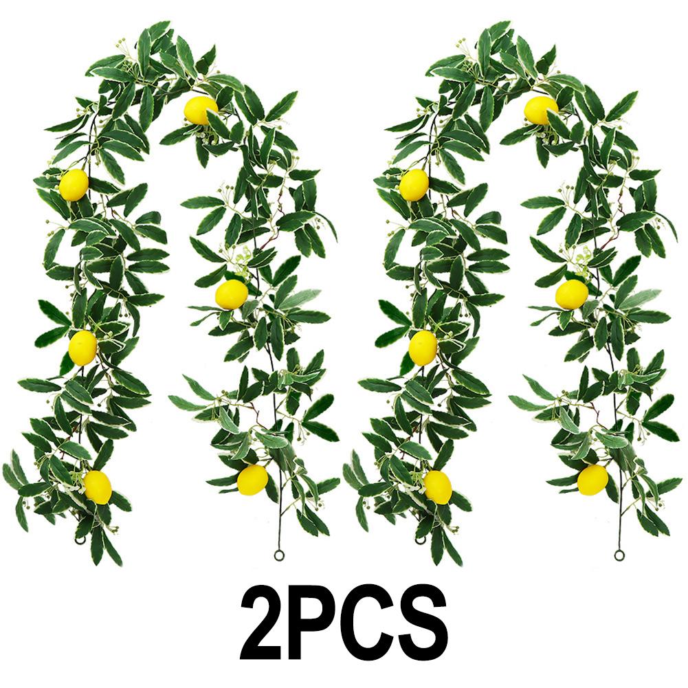 Simulation Lemon Rattan Encrypted Greenery Wall Hanging Vine Table Decoration Artificial Lemon Garland Simulation Vine