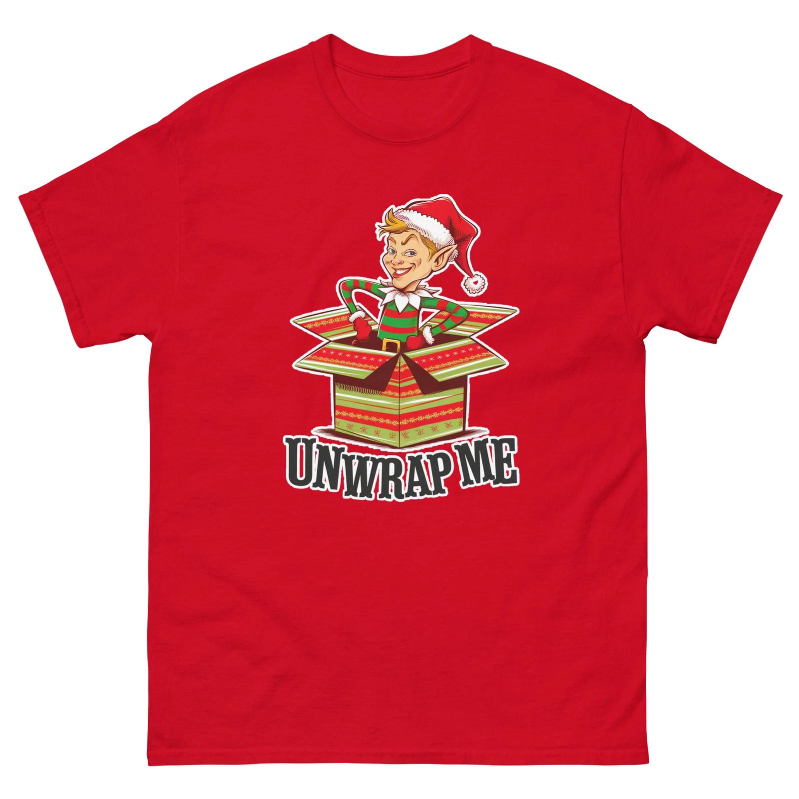 Unwrap Me Sassy Elf Christmas Xmas Funny T-Shirt S