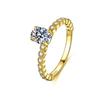 S925 Sterling Silver D-Color Pear Moissanite 1-Carat Engagement Ring for Women, Platinum-Plated