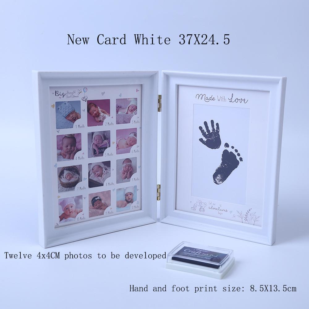 Book Style Baby Weekly Kids 12 Months Growing Handprints Footprints Photo Frame For Kids Good Gift Nice Decor Safe Use