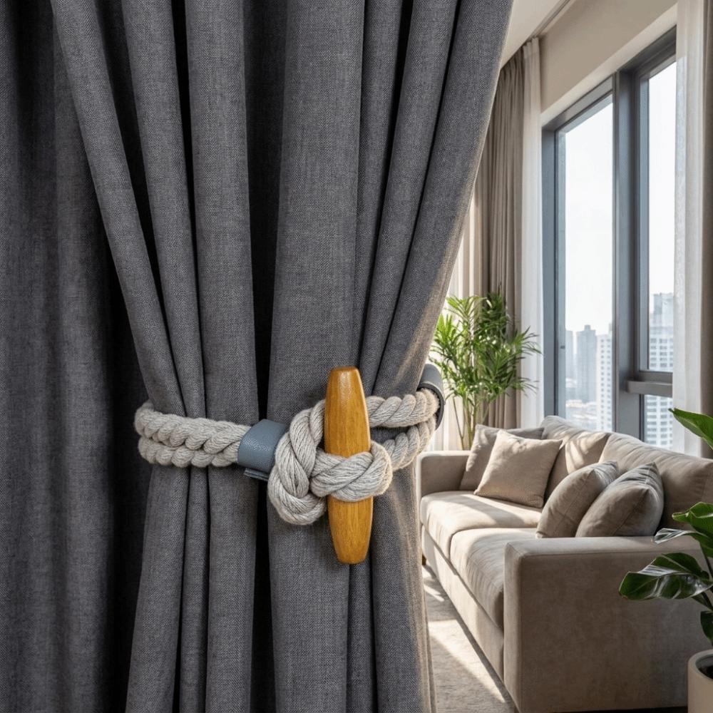 2Pcs Minimalist Curtain Buckles Adjustable Curtain Tie Rope Boho Curtain Tiebacks  Bedroom