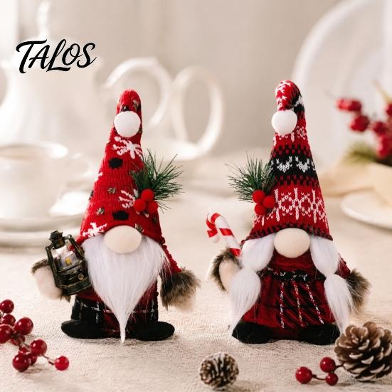 Holiday Gift for Friends Christmas Plush Gnome Decoration, Nordic Xmas Scandinavian Tomte Elf with Cute Souvenirs Pine Tree Branch Desk Shelf