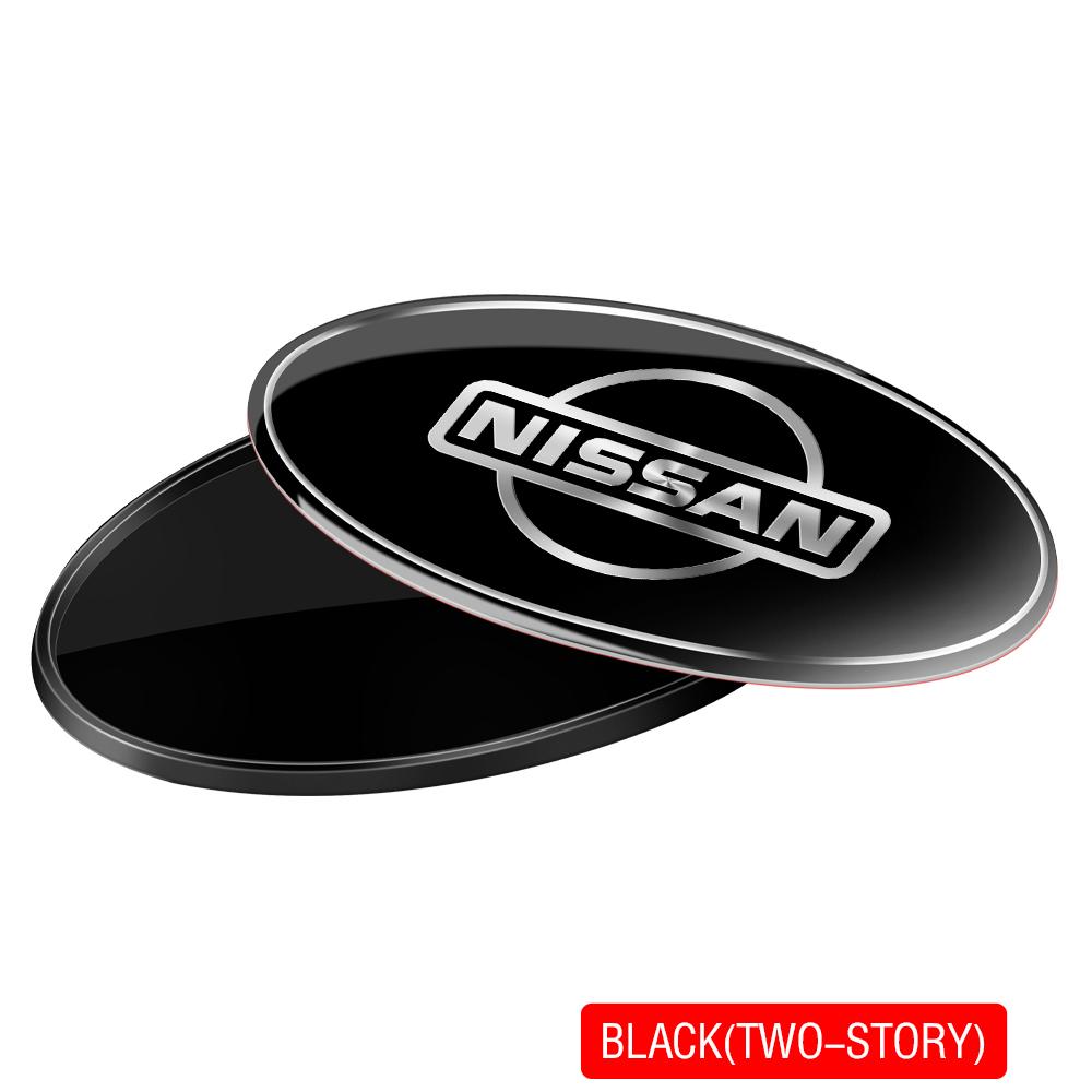 Wskpa9 Nissan Aluminium Auto Logo Aufkleber 3D Ovales Logo Aufkleber Für Auto Karosserie Kofferraum Kotflügel Dekoration Für Nismo X-Trail 1 Qashqai Note Leaf