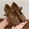 New Women's Shoes Suede Flats Loafers Women Marie Jane Shoes Square Toe Ballet Dance Shoes Luxury Dress Zapatos De Mujer