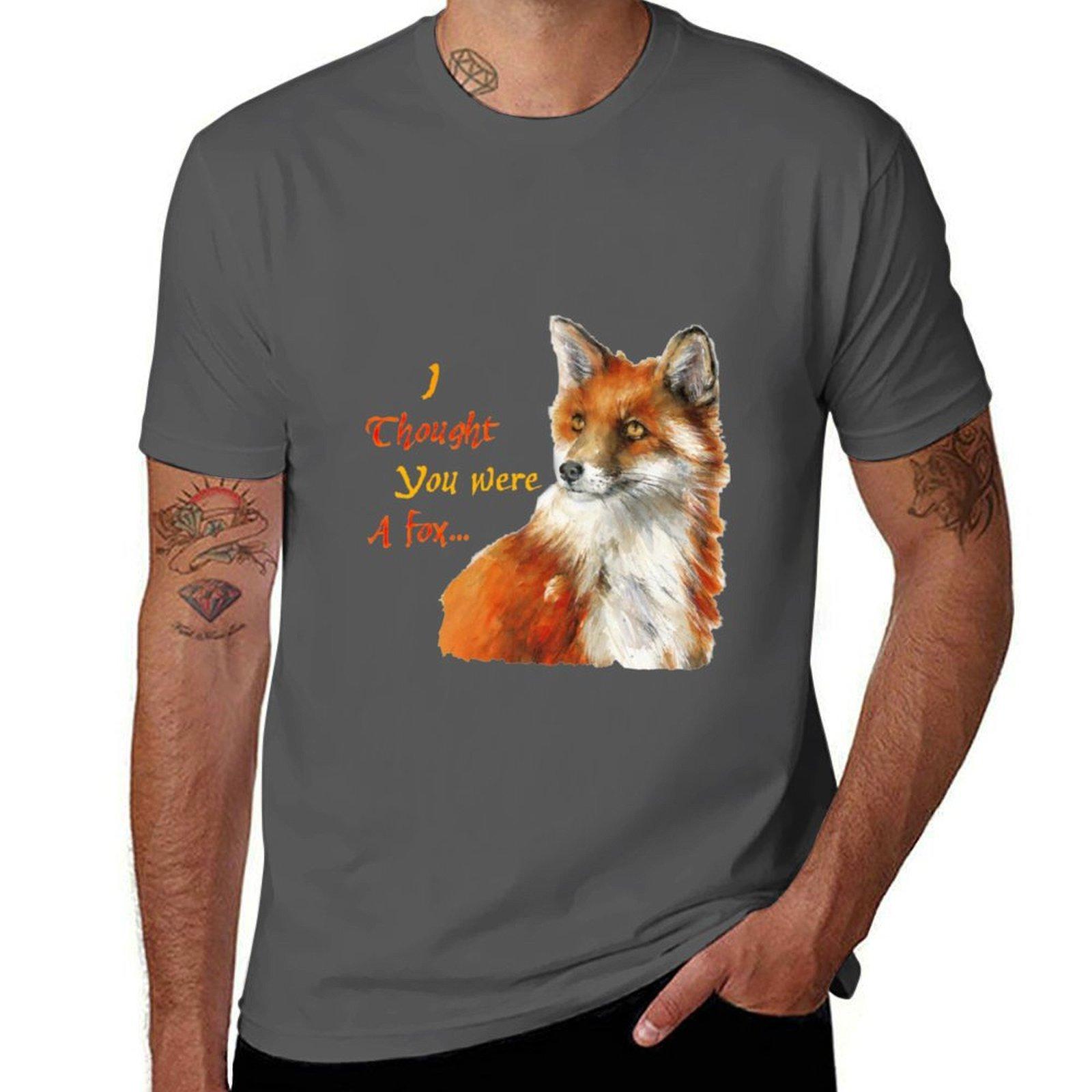 

Я думал, ты лиса...(2) Футболка хлопковая футболка 100% смешные футболки черный юмор Футболка 4XL