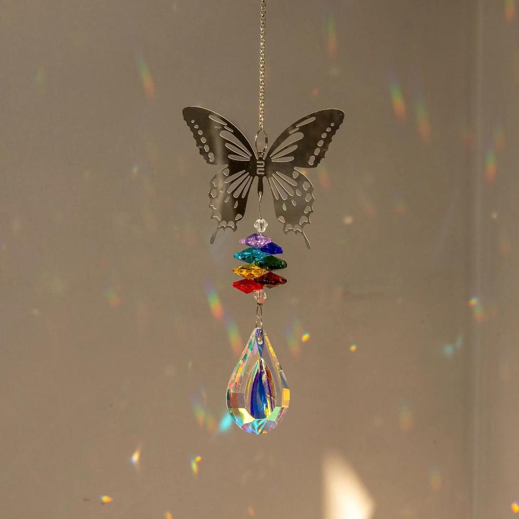 Crystal Sun Catcher Prisms Rainbow Chaser Window Wind Chime Tree of Life Home Car Decor Art Hanging Pendant