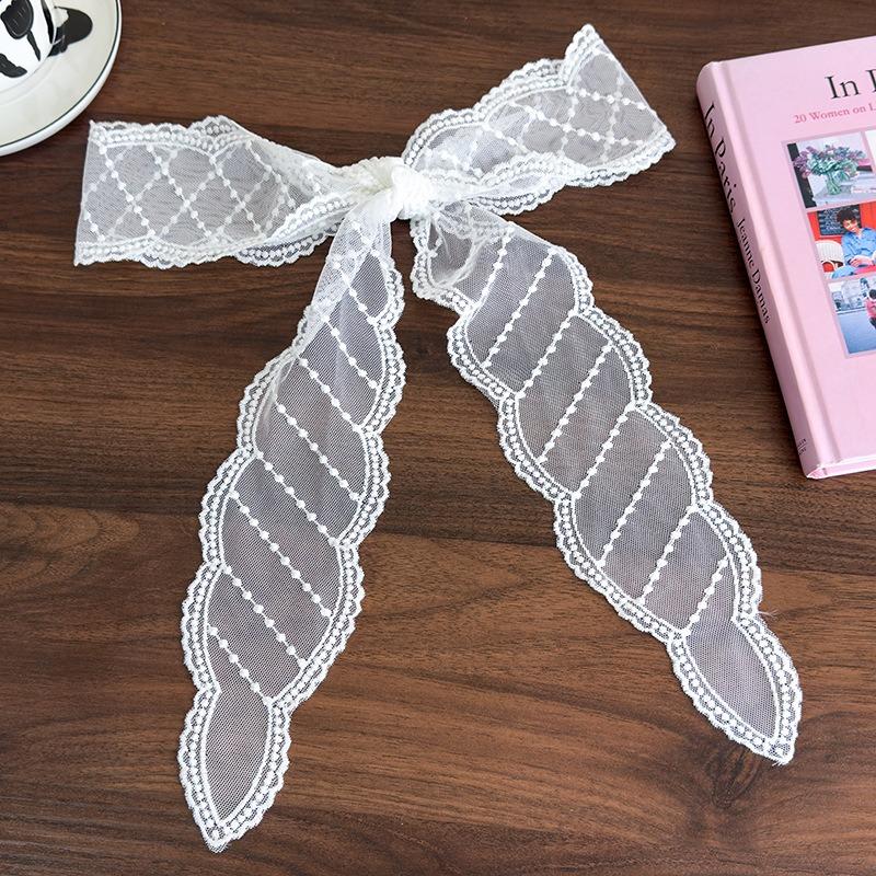 Sweet Sen Style White Lace Long Hair with Butterfly Tie Hair Rope Vigorous Girl Braid Versatile Hair Braiding Magic Weapon