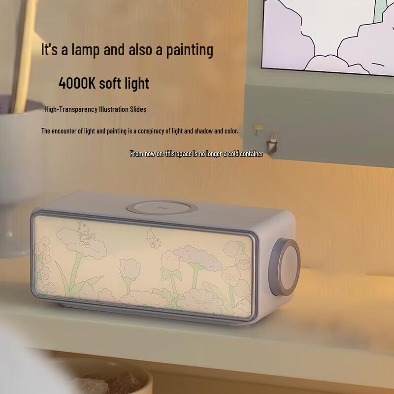 ZhuoPu Multifunctional Bluetooth Speaker with Wireless Charger & Night Light