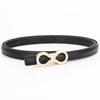 Womens Slim Leather Belt With Zinc Alloy Rhinestone Buckle Fashion Waistband Pants Skirts Office Casual