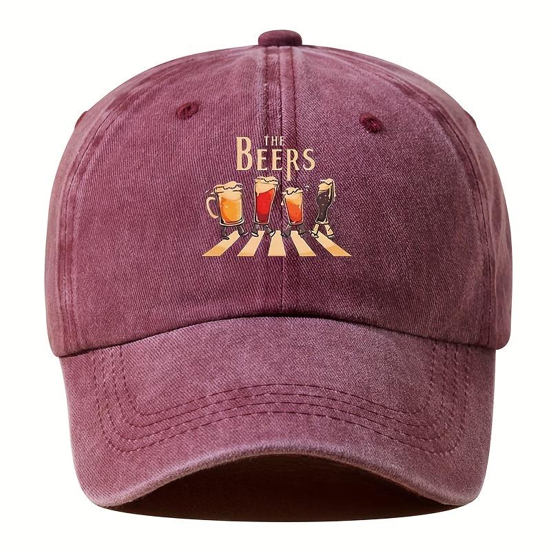 Men's "THE BEERS" Baseball Cap | Retro Washed Adjustable for Fishing Hip-Hop & Outdoor