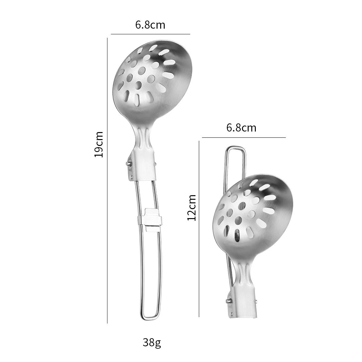 

Набор складных ложек из нержавеющей стали 304: Переносная лопатка для сковороды, ложка для риса и супа, принадлежности для барбекю colander