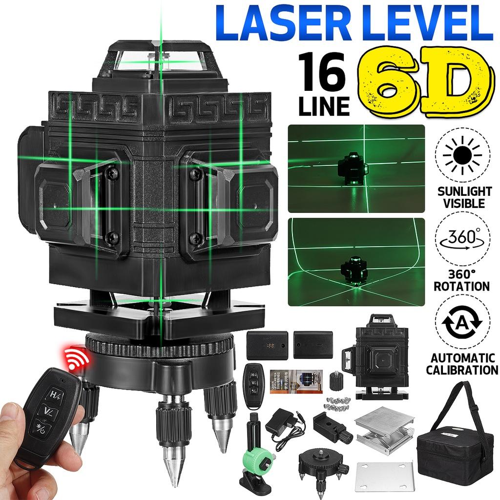 16/12 Line Green Lines Laser Levels 4D 360 Horizontal and Vertical Cross Lines Self-leveling Super Powerful Indoor Outdoor 4.8 * 3.6 * 4.4 IN