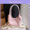Color Solid Bow Light Soft Crossbody Bag Polyester Lining Casual Day Travel Bags