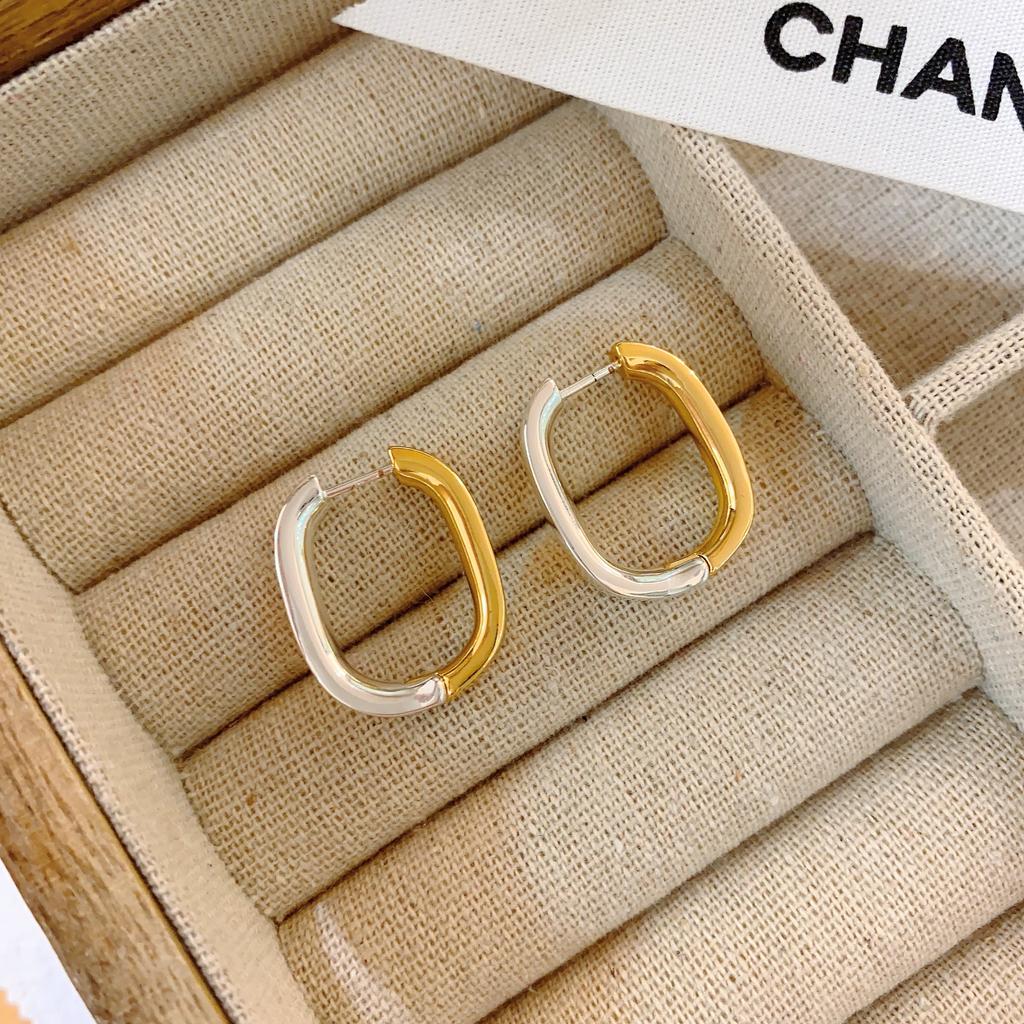 Simple U-Shaped Earrings Women'S Two-Color Personalized Earrings High-Grade Light Luxury Versatile Earrings