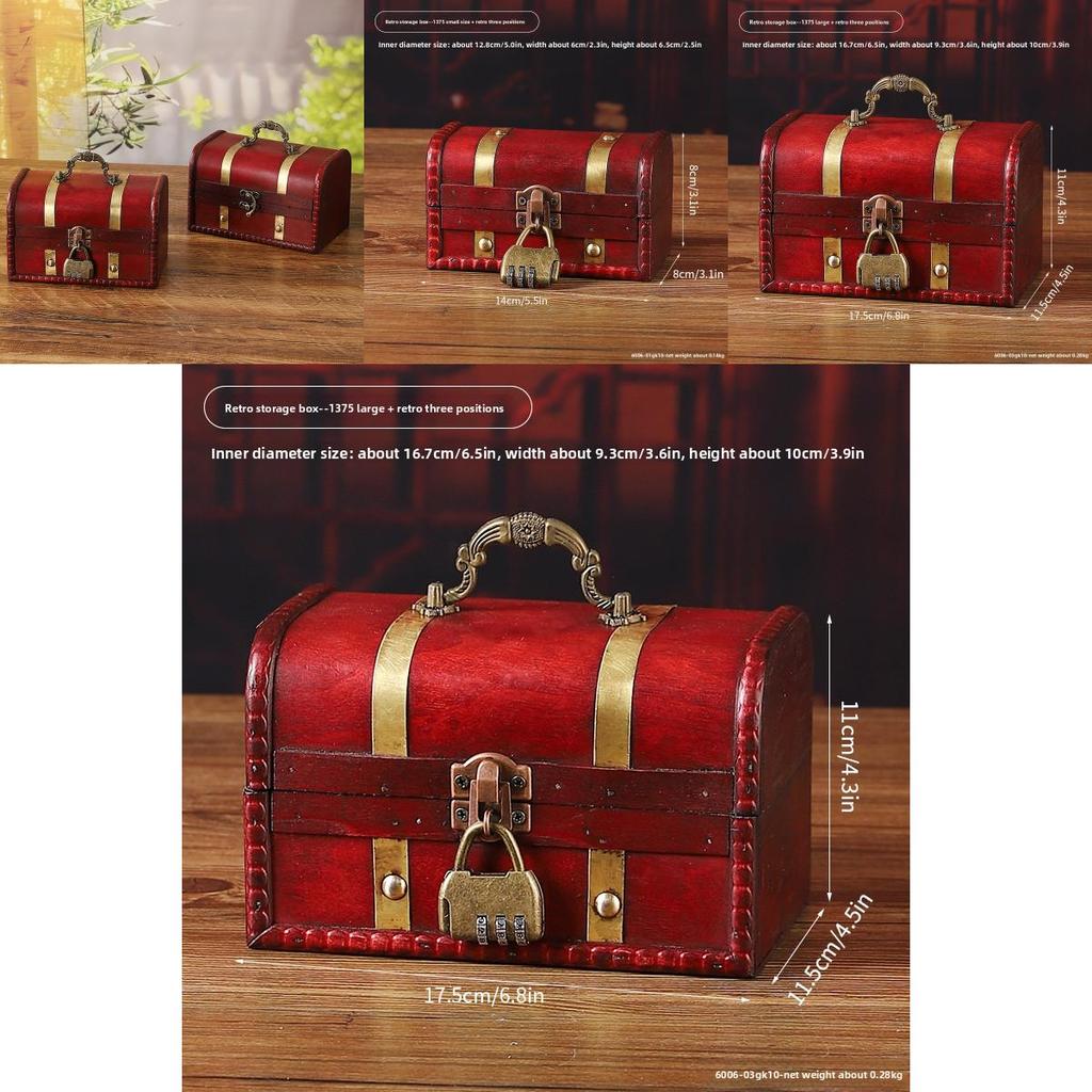 Wooden Privacy Storage Box With Lock For Jewelry And Keys For Bedroom And Living Room