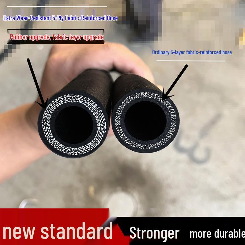 High-Temp & Pressure Black Sandblasted Steam Fabric-Reinforced Antifreeze Elastic Wear-Resistant Rubber Hose, 25