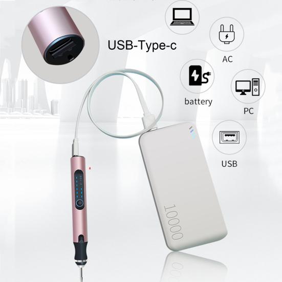 Electric Grinder Engraving Pen Cordless Rotary Engraver Pen for Metal Wood Glass Crafts And Plastic USB Rechargeable Engraving Machine Kit Etcher Tool