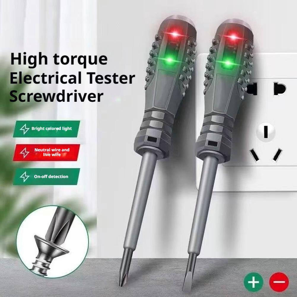 Multifunctional Electrician Test Screwdriver AC Non-contact Induction Test Pen Voltage Tester 70-600V Red Green Induction Lights