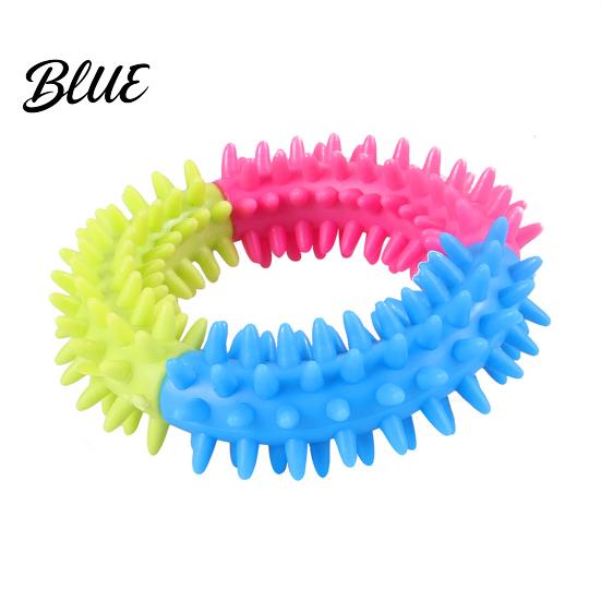Safe Chew Toys for Small Medium Large Dogs Spiky Ring Dog Toy Rubber Interactive Non-Toxic Fetch And Teeth Cleaning Toy Aggressive Chewers