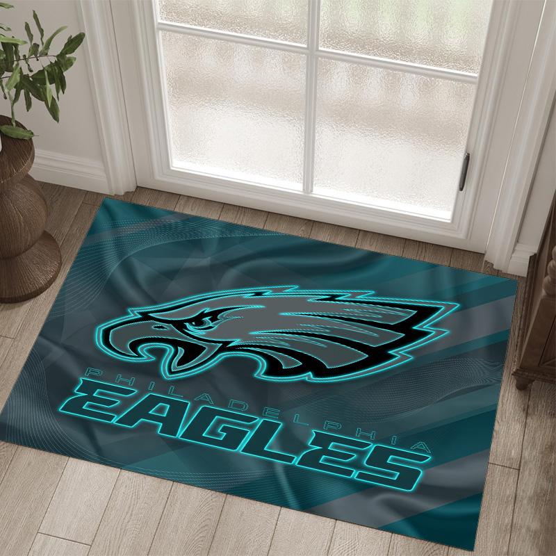 Tappeto in Cristallo Velluto Design Philadelphia Eagles Accogliente Non?Tappeto Stampato Antiscivolo per Camera da Letto Soggiorno Ingresso