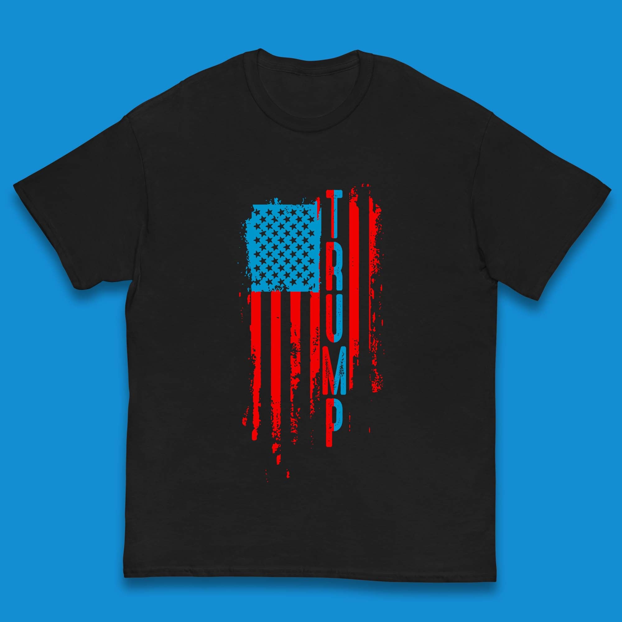 Trump s America USA Flag Patriotic Donald Trump Pro America Election 2024 Kids T Shirt 100